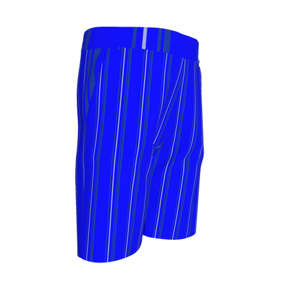 Kid's Knit Shorts in Stripes Bright Blue in Organic Cotton Pique