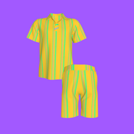Polo and Shorts in Bright Yellow & Green | Set of 2