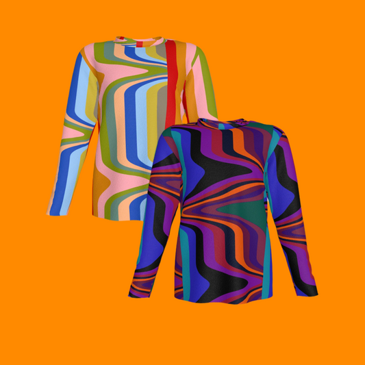 Long Sleeve T-Shirts in Fun Retro | Set of 2