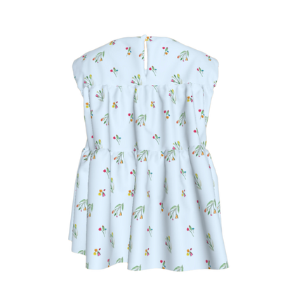 Kid's Sleeveless Ruffle Top in Sky Blue