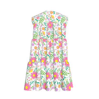 Bright Floral Ruffled Dress