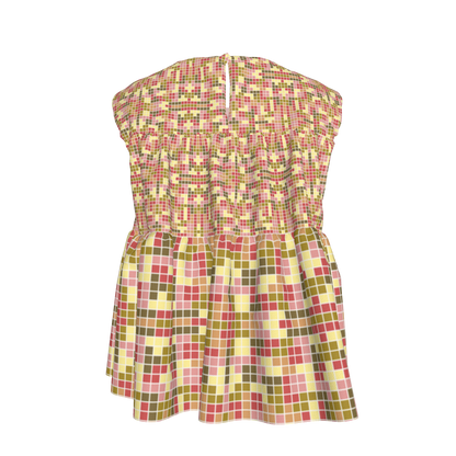 Pixel Sleeveless Ruffled Top