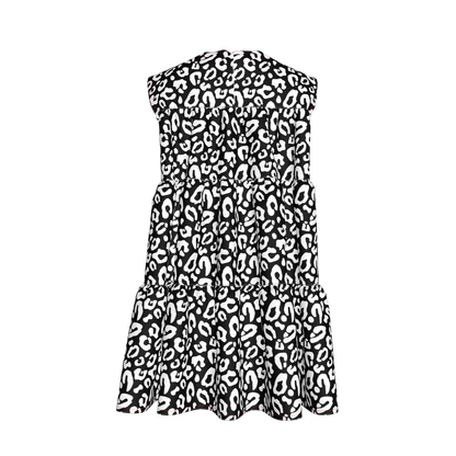 Kid's Ruffle Dress in Black Kitty Cat Dreamer
