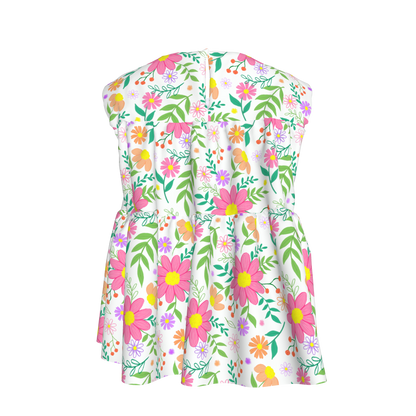 Bright Floral Ruffled Top