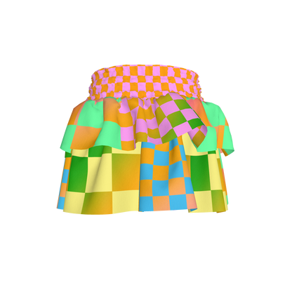 BruceGlen Psycheck Smocked Skirt