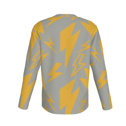 Kid's Long Sleeve TShirt in Light Grey Super Thunder in Cotton Spandex Lightweight Jersey