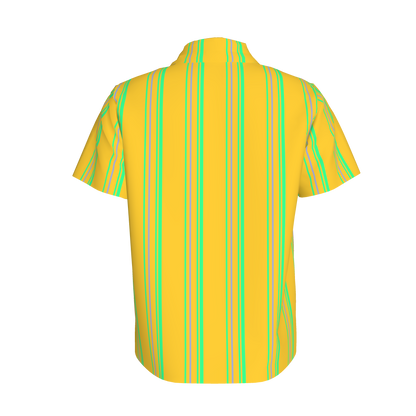 Kid's Polo in Stripes Yellow & Bright Green in Organic Cotton Pique