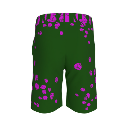 Purple & Green Floral Shorts