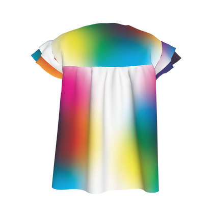 BruceGlen Color Code Kid's Ruffle Sleeve Top
