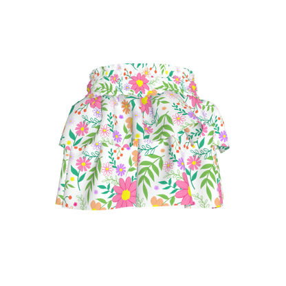 Bright Floral Ruffled Skirt