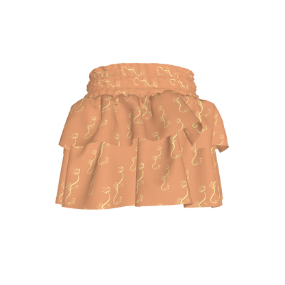Kid's Smocked Skirt in Bloom Peach in Light Cotton Slub