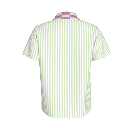 Lime Green Striped Polo