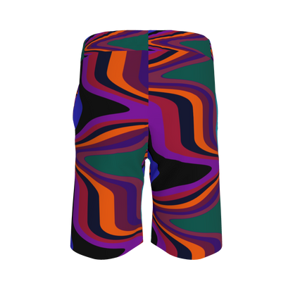 Kid's Knit Shorts in Fun Retro Purple in Organic Cotton Pique