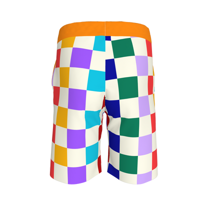 Large Colorblock Knit Shorts