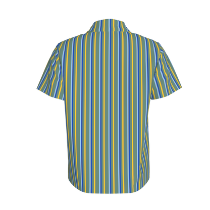 Kid's Polo in Stripes Acqua in Organic Cotton Pique