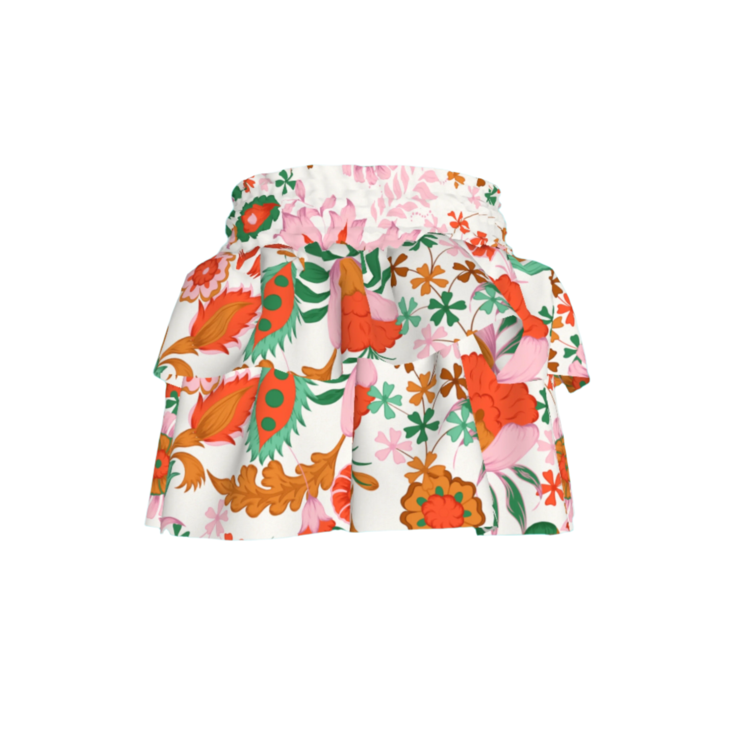 Kid's Smocked Skirt in Ecru Dutch Blossom