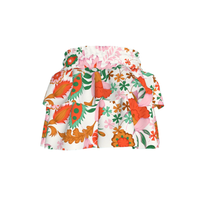 Kid's Smocked Skirt in Ecru Dutch Blossom