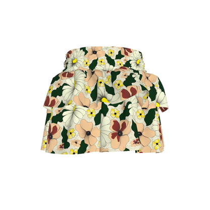 Kid's Smocked Ruffle Skirt in Ma Jong Floral