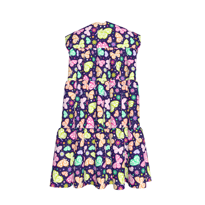 Butterflies Ruffled Dress
