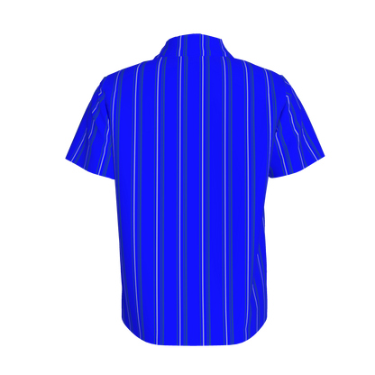 Kid's Polo in Stripes Bright Blue in Organic Cotton Pique