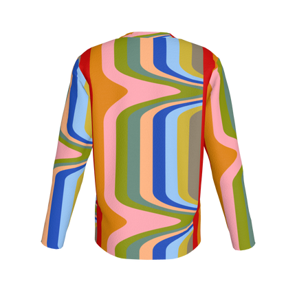Kid's Long Sleeve T-Shirt in Fun Retro in Cotton Spandex Lightweight Jersey
