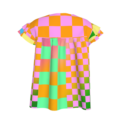 BruceGlen Psycheck Kid's Ruffled Sleeve Top