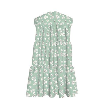 Kid's Ruffle Dress With Lining in Sage Primrose