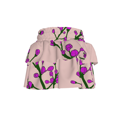 Floral Lilac Ruffle Skirt