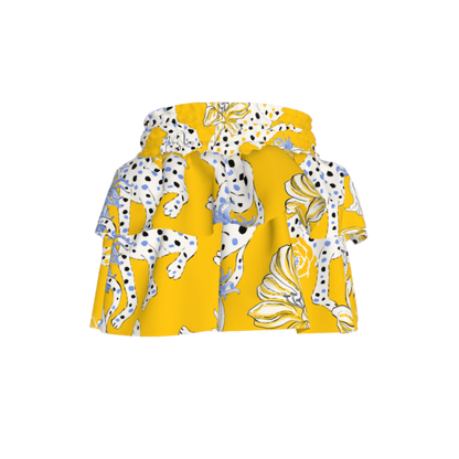 Kid's Smocked Skirt in Sketching Summer Yellow