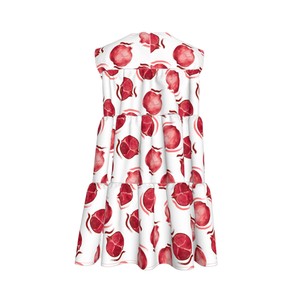 Kid's Ruffle Dress in Spring Pomegranates