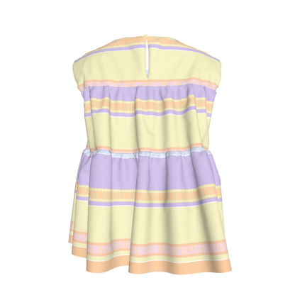 Kid's Sleeveless Ruffle Top in Paquin Pastel