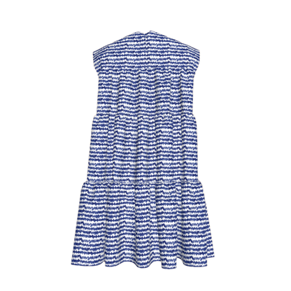 Kid's Ruffle Dress With Lining in Cobalt Sound