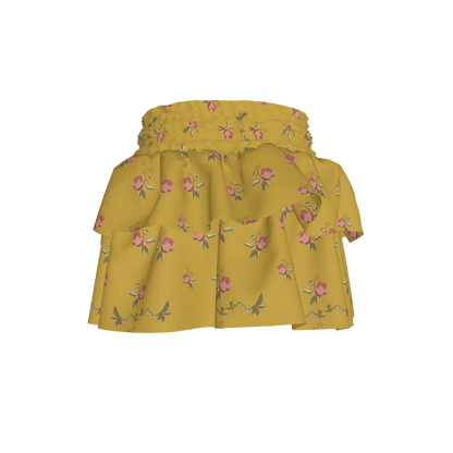 Kid's Smocked Skirt in Belle Bloom Yellow in Light Cotton Slub