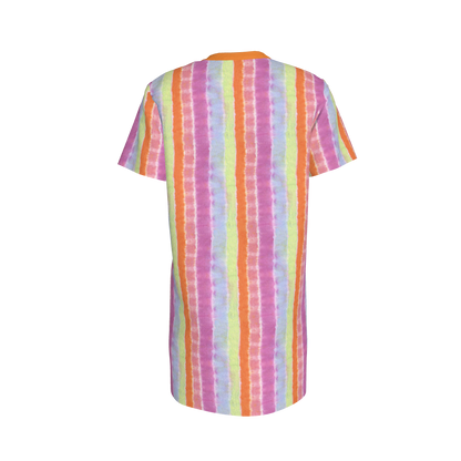 Rainbow Tie-Dye Ombre T-shirt Dress