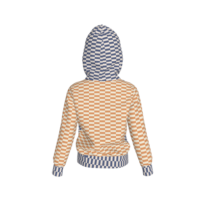 Blue & Yellow Gingham Mix Pullover Hoodie