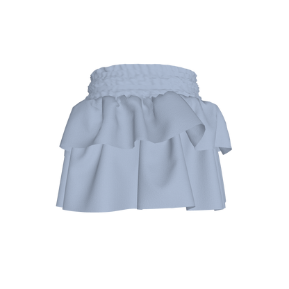 Smocked Ruffle Skirt in Solid Pastel Blue