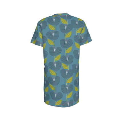Blue Poppy T-Shirt Dress