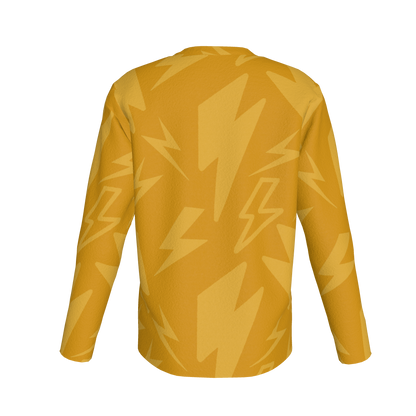 Kid's Long Sleeve T-Shirt in Yellow Super Thunder in Cotton Spandex Lightweight Jersey