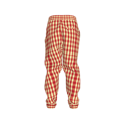 Yellow & Red Gingham Joggers