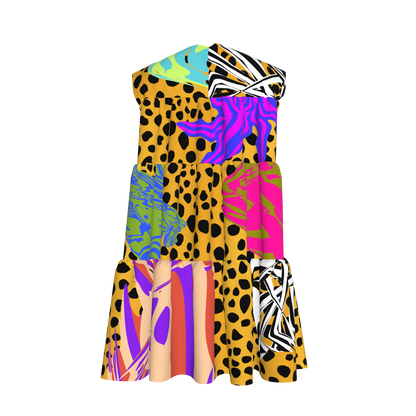 BruceGlen Cheetah Scramble Tiered Dress