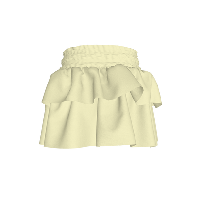 Smocked Ruffle Skirt in Solid Pastel Yellow
