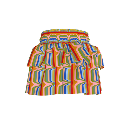 Kid's Smocked Skirt in Fun Retro in Light Cotton Slub
