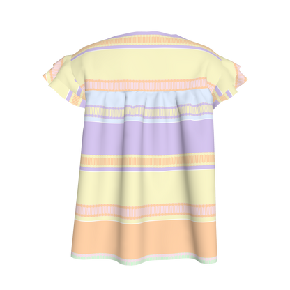 Kid's Ruffled Sleeve Top in Paquin Pastel