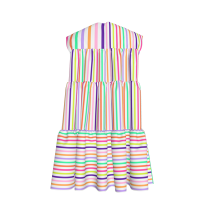 Cute Lines Ruffled Dress