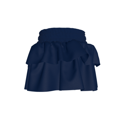 Smocked Ruffle Skirt in Solid Navy