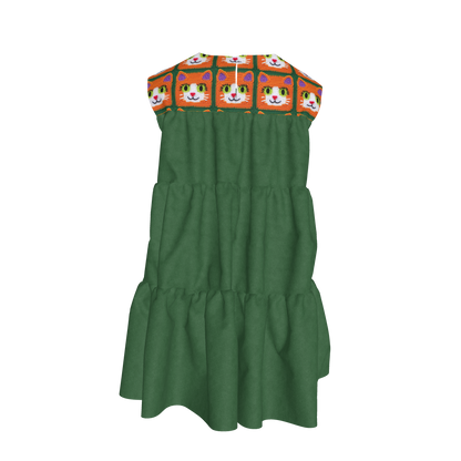 Cat Crochet Dress in Forest