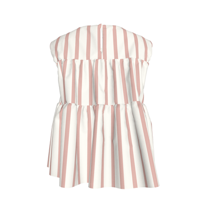 Red Stripes Ruffle Top