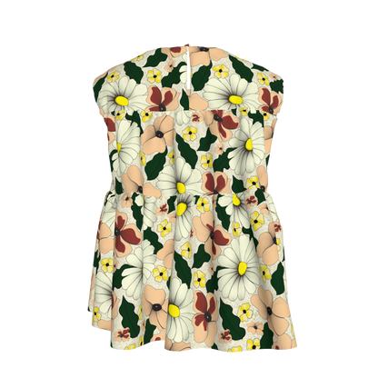 Kid's Sleeveless Ruffle Top in Ma Jong Floral