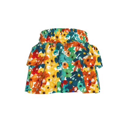 Kid's Smocked Ruffle Skirt in Fleur de Esti