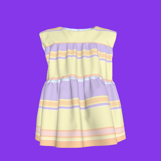 Kid's Sleeveless Ruffle Top in Paquin Pastel